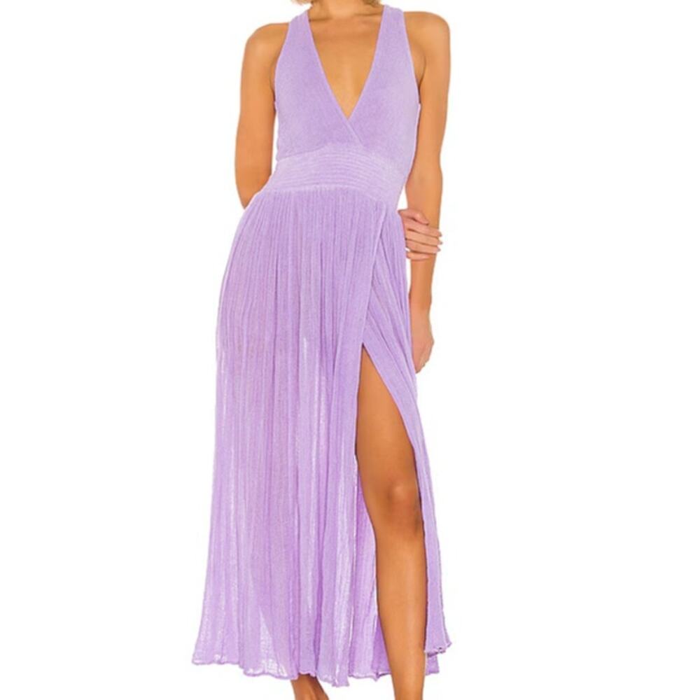Jen's Pirate Booty Lilac Purple Cotton Shorecrest Gauze Smocked Flowy Maxi Dress